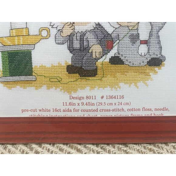 Duftin Counted Cross-Stitch Kit Christmas Elves Gnome Patches & Stitches #8011 - Picture 2 of 3